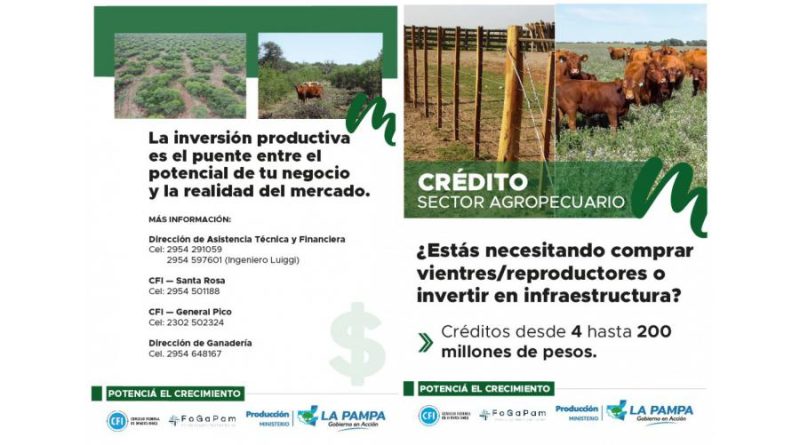 La Pampa: Entra en vigencia una amplia línea crediticia para productores agropecuarios