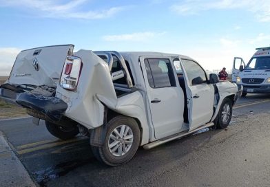 Impactante choque en cadena en la Ruta 33: involucró a dos camiones pampeanos y una camioneta