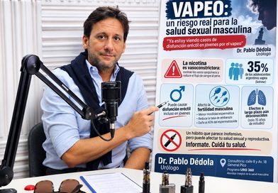 “El vapeo no se nota solo en los pulmones, se nota en la cama”, advirtió el urólogo Pablo Dedola