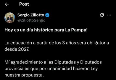 Histórico: La Pampa aprobó la obligatoriedad de la sala de 3 años a partir de 2027